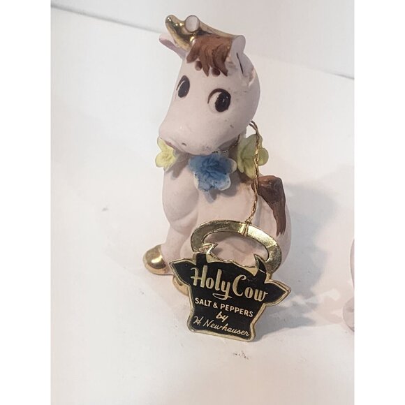 VINTAGE Napco Holy Cow Pink Salt & Pepper Shakers H Newhauser - JAPAN - Picture 3 of 11